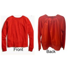 J. Crew slub knit crew neck sweatshirt with eyelet back
